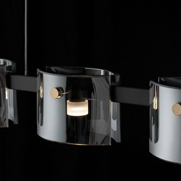 Modern Minimalist Glass Cylindrical Shade Bar LED Chandelier - Image 11