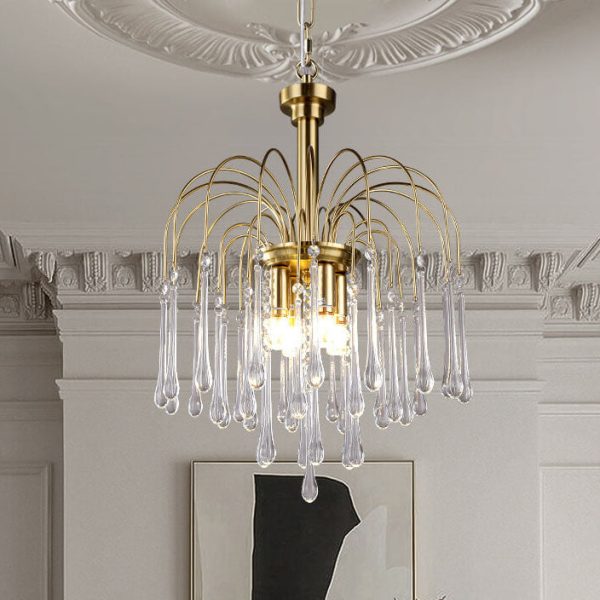 Traditional French Teardrop Copper Glass 4/6/10 Light Chandelier For Living Room - Image 10