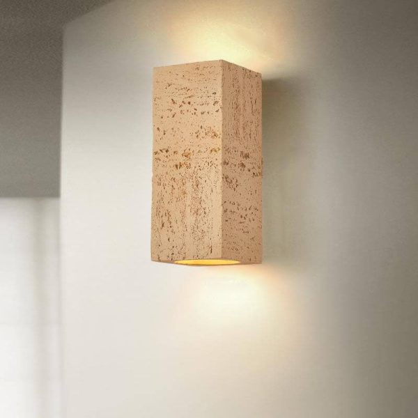 Retro Wabi-sabi Square Column Hand Sculpted LED Wall Sconce Lamp - Image 15