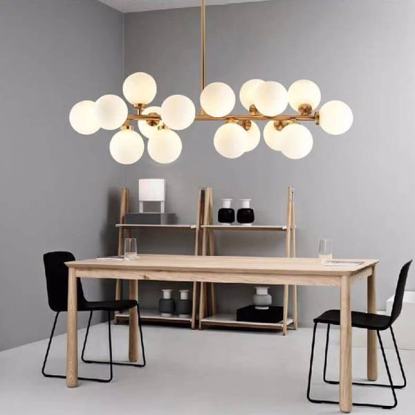 Nordic Light Luxury Magic Bean Glass Ball 16-Light Island Light Chandelier - Image 4