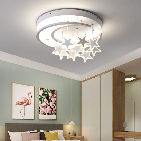 Modern Creative Star Hanging Round LED Flush Mount Ceiling Light - Image 4