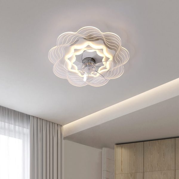 Modern Light Luxury Geometric Line Design LED Flush Mount Ceiling Fan Light - Image 22