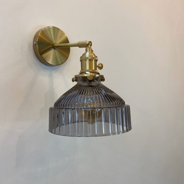 Nordic Dome Glass Shade Brass 1-Light Wall Sconce Lamp - Image 3