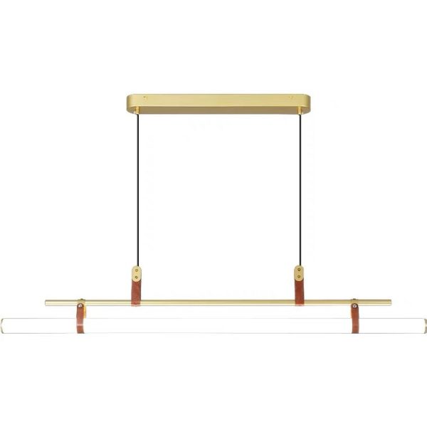 Nordic Minimalist Long Strip Leather LED Island Light Chandelier - Image 14