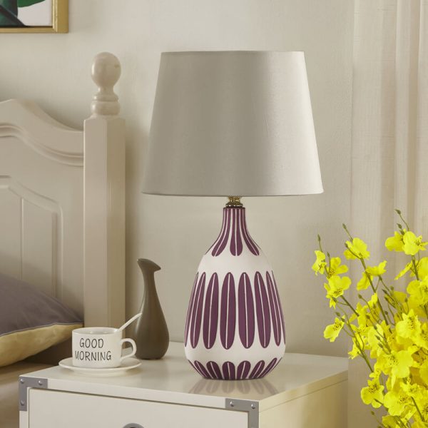 Nordic Vertical Pattern Ceramic Fabric 1-Light Table Lamp - Image 19