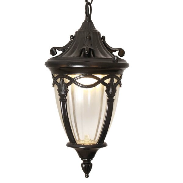 European Vintage Oval Lantern Maple Leaf Outdoor 1-Light Pendant Light - Image 15