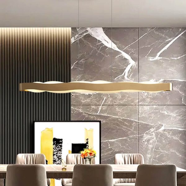 Modern Luxury Stainless Steel Long Bar Acrylic LED Chandelier - Image 8