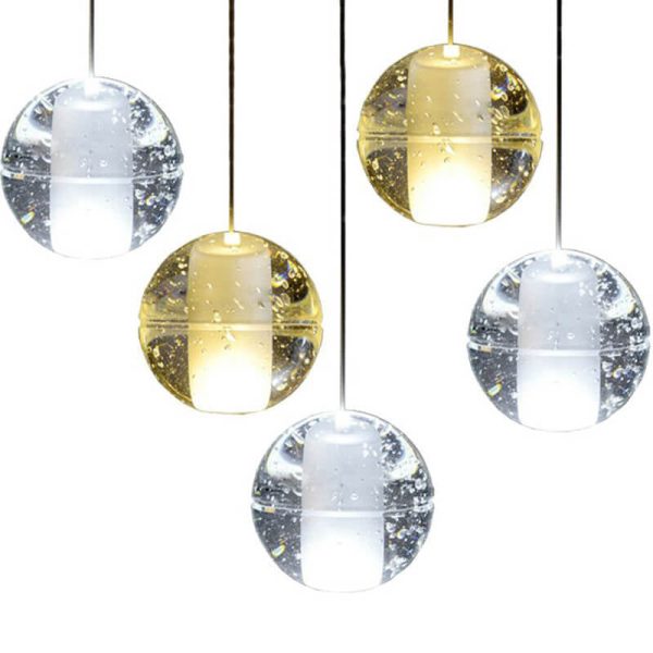 Modern Luxury Staircase Crystal Orb Ball Shade LED Loft Chandelier - Image 32