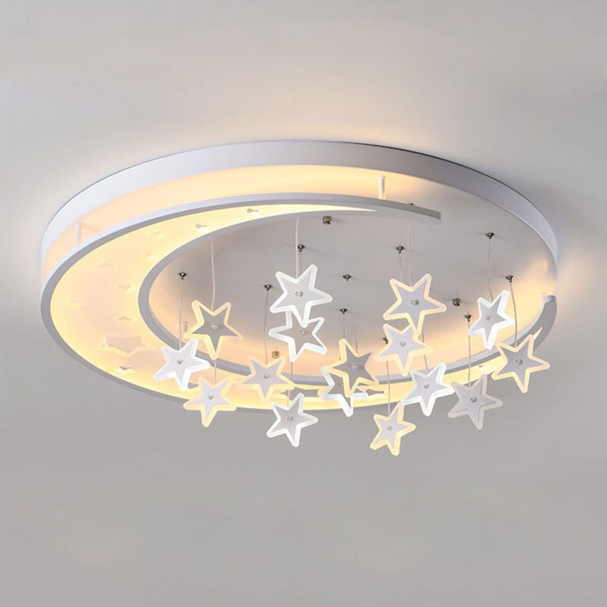 Modern Creative Star Hanging Round LED Flush Mount Ceiling Light - Image 18