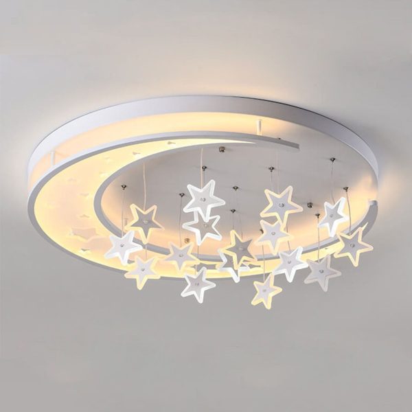 Modern Creative Star Hanging Round LED Flush Mount Ceiling Light - Image 18