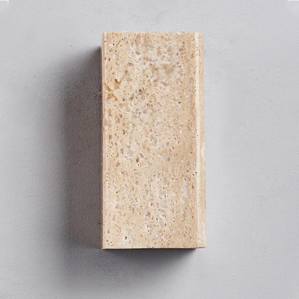 Traditional Japanese Waterproof Yellow Travertine Square LED Wall Sconce Lamp For Hallway - Image 12