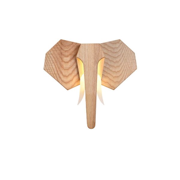 Nordic Creative Solid Wood Elephant Shape LED Wall Sconce Lamp - Image 7