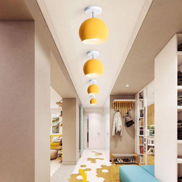 Nordic Macaron Dome 1-Light Semi-Flush Mount Ceiling Light - Image 11