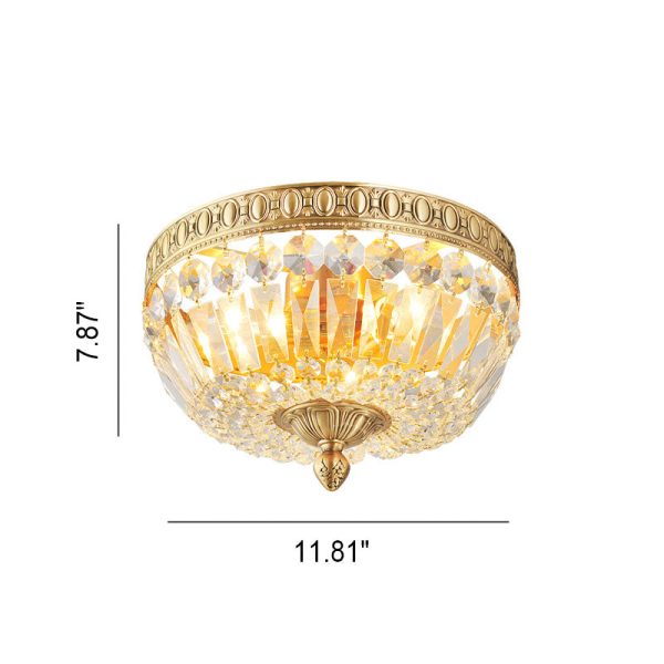 French Vintage Crystal Round 3/5/9 Light Flush Mount Ceiling Light - Image 10