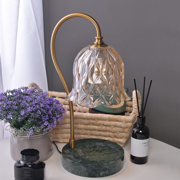 Modern Suzutan Glass Marble Base 1-Light Melting Wax Table Lamp - Image 10