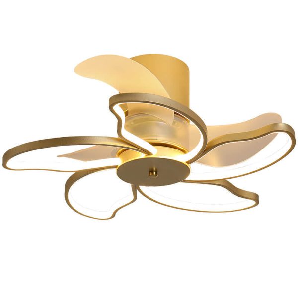Nordic Minimalist Petal Shaped LED Semi-Flush Mount Ceiling Fan Light - Image 11