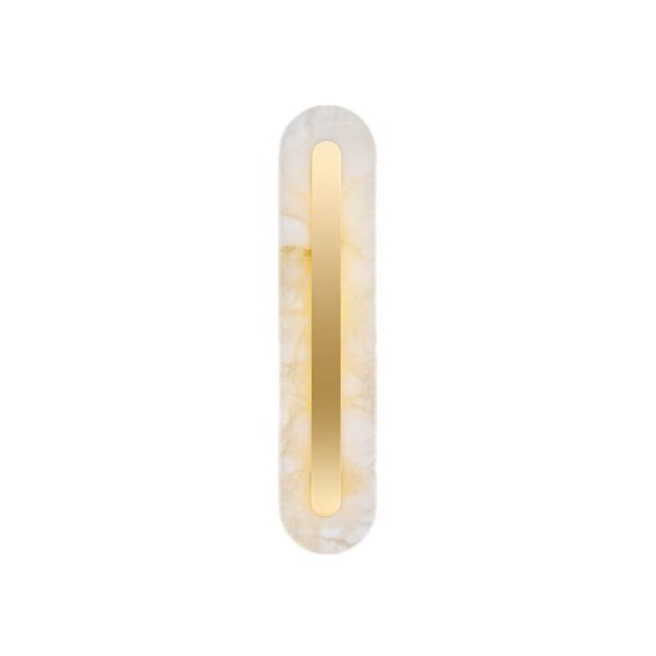 Light Luxury Brass Marble Oval Square LED Wall Sconce Lamp - Image 12