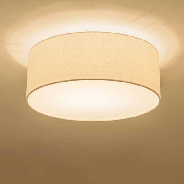 Nordic Minimalist Round Drum Fabric 3/5 Light Flush Mount Ceiling Light - Image 14