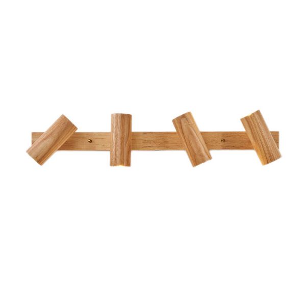 Japanese Minimalist Solid Wood Spotlight Track 1/3/4 Light Flush Mount Ceiling Light - Image 11