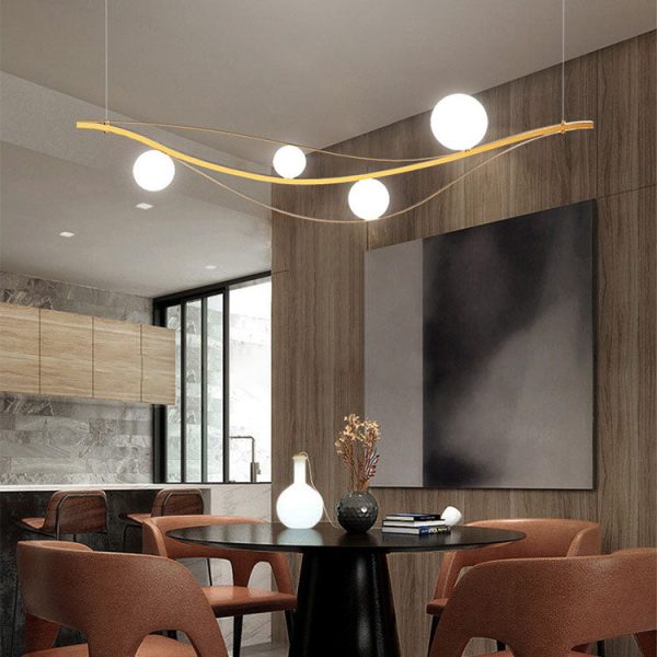 Nordic Creative Personality Hardware Long Ball 4-Light Island Light Chandelier - Image 10