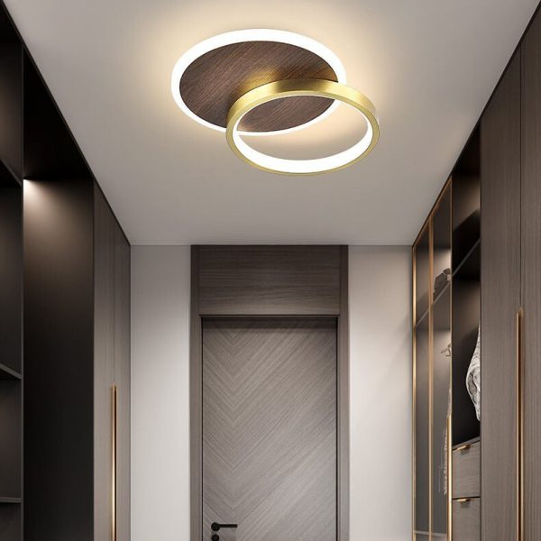 Modern Minimalist Aluminum Circular Square LED Semi-Flush Mount Ceiling Light - Image 12