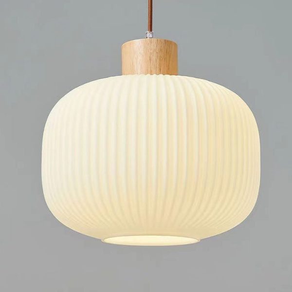 Japanese Minimalist Log Wood  Strip Glass Jar 1/2/3 Light Island Light Chandelier - Image 12