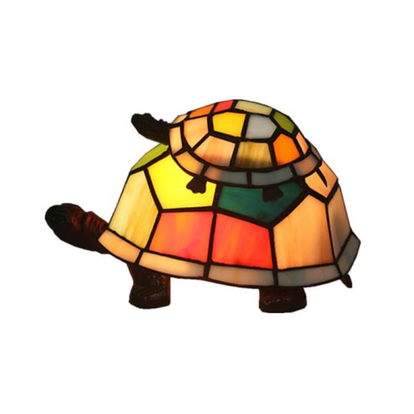 European Tiffany Turtle Stained Glass 1-Light Night Light Table Lamp - Image 12