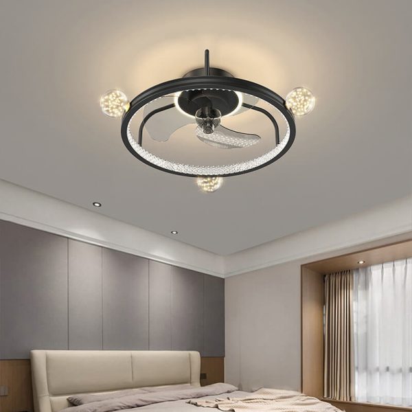 Modern Light Luxury Circle Full Star Design LED Flush Mount Ceiling Fan Light - Image 12