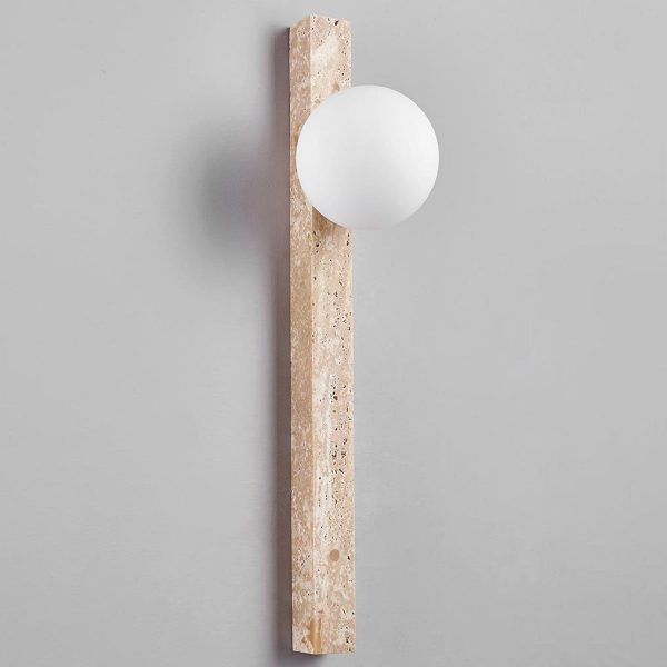 Traditional Japanese Long Strip Yellow Travertine 2-Lights For Hallway - Image 11