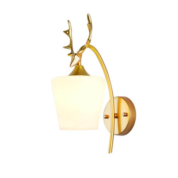 Nordic Creative Antler Glass Cone Shade 1-Light Wall Sconce Lamp - Image 9