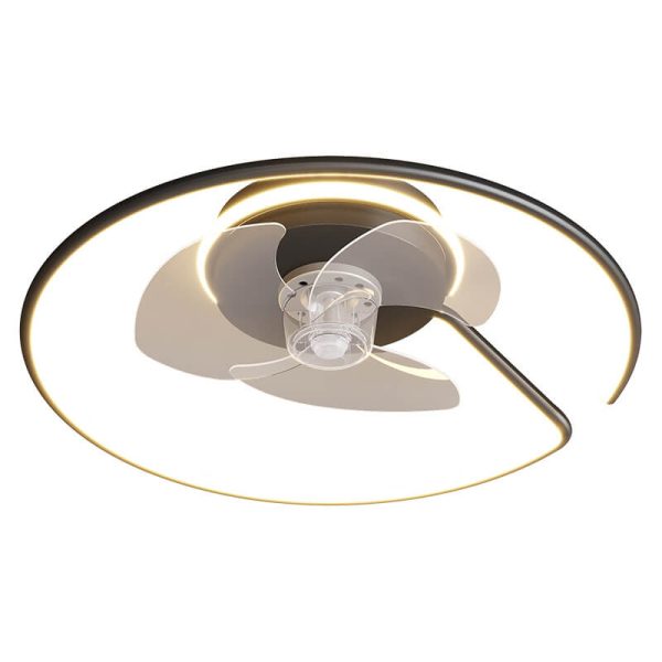 Minimalist Light Luxury Round Ring LED Invisible Flush Mount Ceiling Fan Light - Image 5