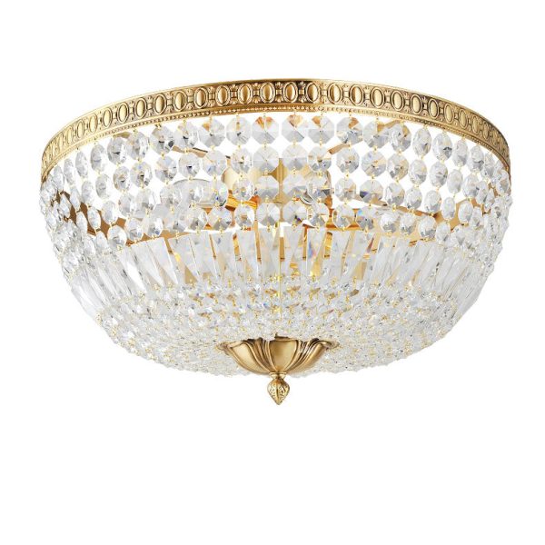 French Vintage Crystal Round 3/5/9 Light Flush Mount Ceiling Light - Image 13
