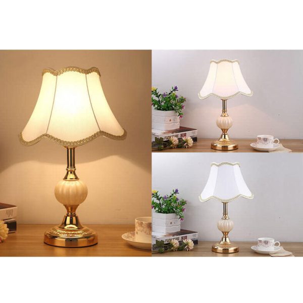 Nordic Vintage Floral Glass Fabric 1-Light Table Lamp - Image 11