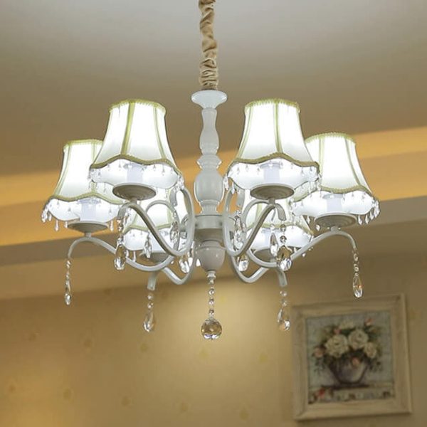 Modern Creative Cone Iron Crystal Fabric 5/6/8 Light Chandelier - Image 3