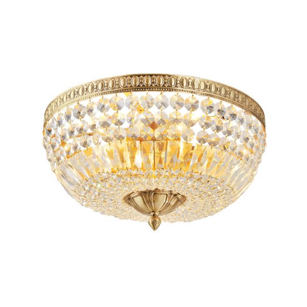 French Vintage Crystal Round 3/5/9 Light Flush Mount Ceiling Light - Image 8