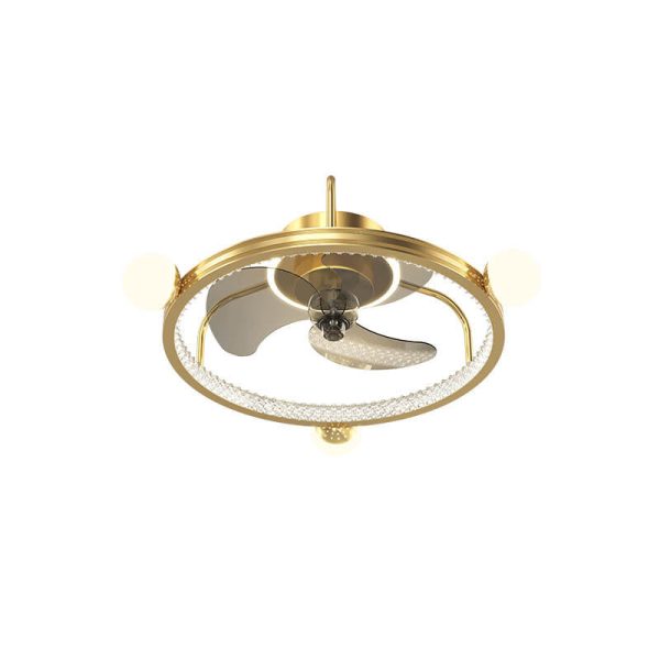 Modern Light Luxury Circle Full Star Design LED Flush Mount Ceiling Fan Light - Image 6