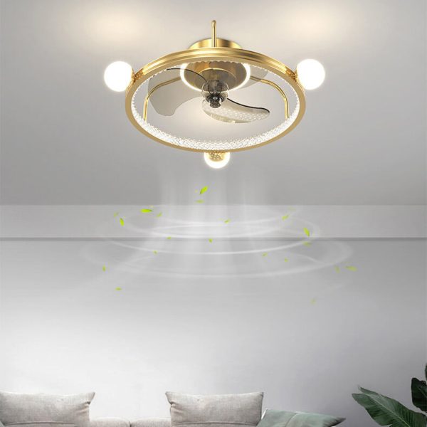 Modern Light Luxury Circle Full Star Design LED Flush Mount Ceiling Fan Light - Image 15