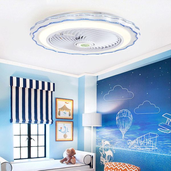 Modern Creative Round Flower LED Flush Mount Ceiling Fan Light - Image 11
