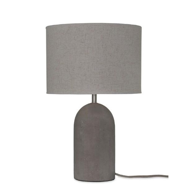 Industrial Gray Fabric Cement Column Base 1-Light LED Table Lamp - Image 4