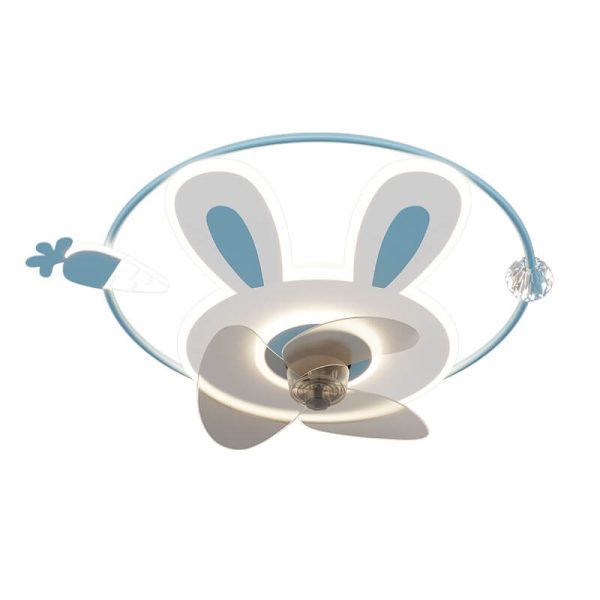 Cartoon Creative Bunny Carrot LED Flush Mount Ceiling Fan Light - Image 8