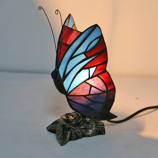 Tiffany Glass Butterfly Shape Night Light 1-Light Table Lamp - Image 10