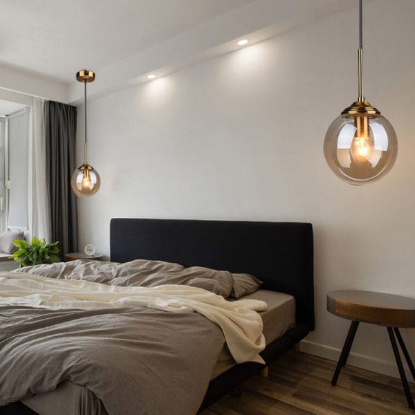 Contemporary Nordic Copper Spherical Glass Shade 1/3/5-Light Island Light Chandelier For Dining Room - Image 12