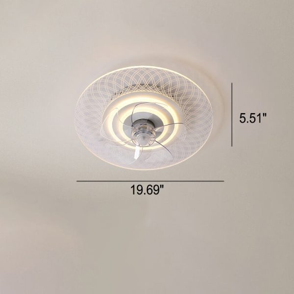 Modern Light Luxury Geometric Line Design LED Flush Mount Ceiling Fan Light - Image 9