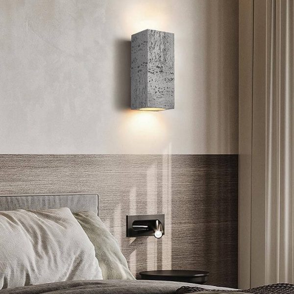 Retro Wabi-sabi Square Column Hand Sculpted LED Wall Sconce Lamp - Image 2