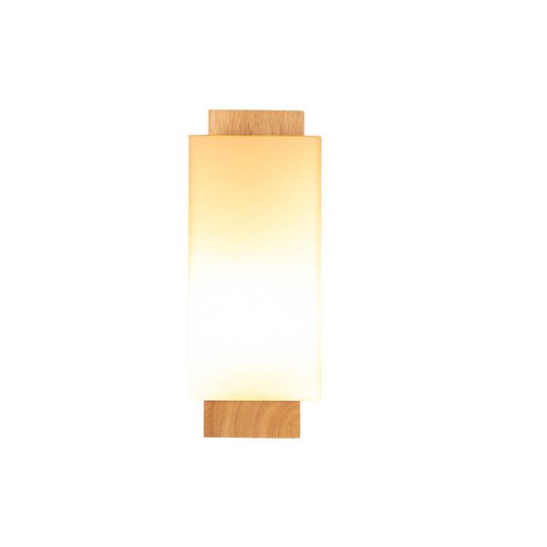 Modern Minimalist Solid Wood Square Glass Column 1-Light Wall Sconce Lamp - Image 5
