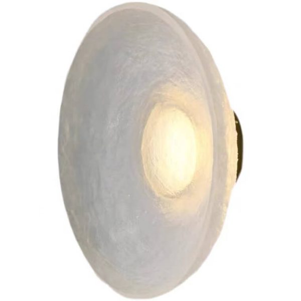 Modern Minimalist Resin Clear Round Disc LED Wall Sconce Lamp - Image 10