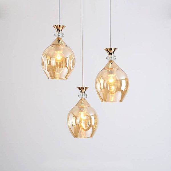 Nordic Gradient Glass Orb 1/3 Light Island Light Chandelier - Image 23
