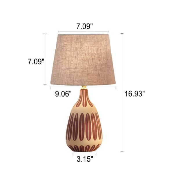Nordic Vertical Pattern Ceramic Fabric 1-Light Table Lamp - Image 9