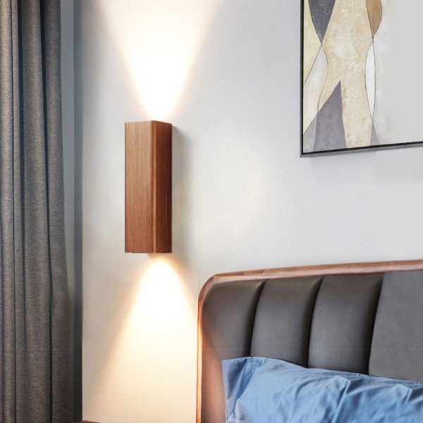 Nordic Minimalist Brushed Aluminum Rectangular Column LED Wall Sconce Lamp - Image 11