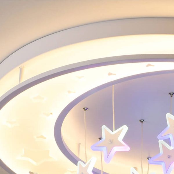 Modern Creative Star Hanging Round LED Flush Mount Ceiling Light - Image 6